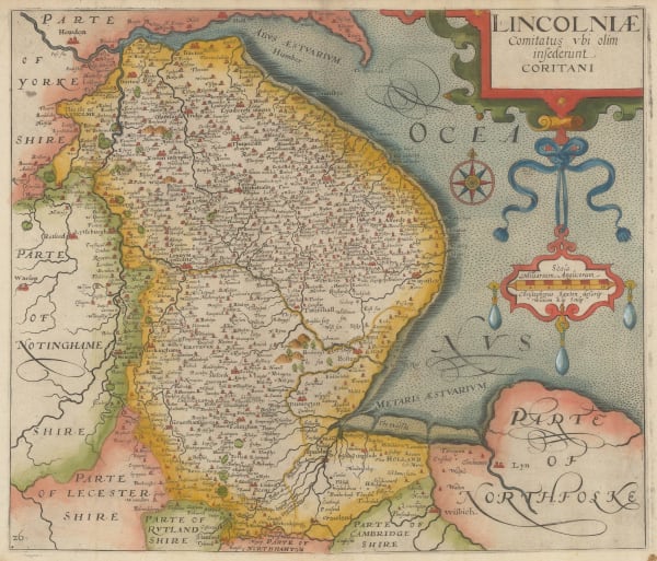 Christopher Saxton & William Kip, Lincolniae, 1637