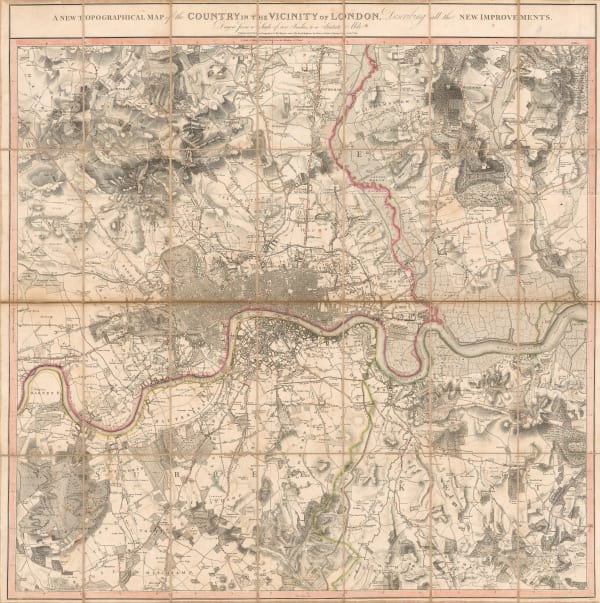 William Faden, A New Topographical Map of the Country in the Vicinity of London, 1818