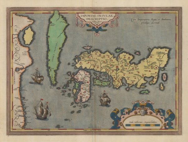 Abraham Ortelius, First European map of Japan, 1598