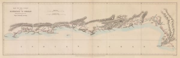Royal Geographical Society (RGS), Map of the Coast from Kurrachee to Gwadur, 1863