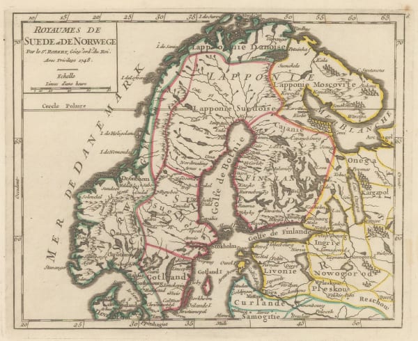 Robert de Vaugondy, Sweden, Norway & Finland, 1749