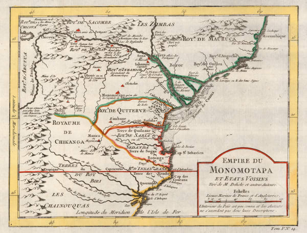 Jacques-Nicolas Bellin, Empire of Monomotapa (Mozambique), 1748