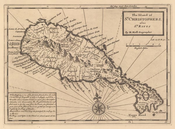 Herman Moll, St. Kitts, 1755 c.