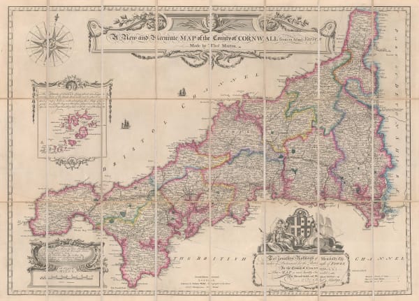 Thomas Martyn, A New and Accurate Map of the County of Cornwall, 1870 c.