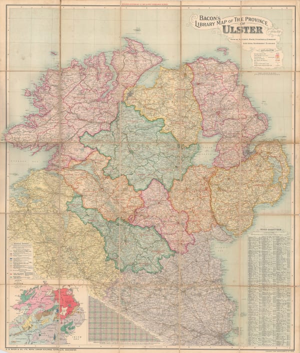 George W. Bacon, Library Map of the Province of Ulster, 1910 c.