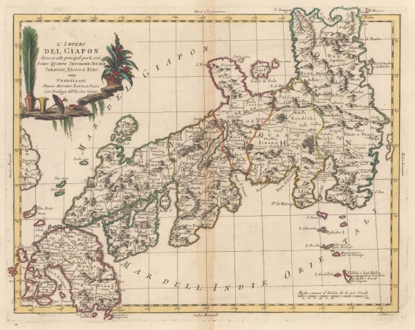 Antonio Zatta, Japan divided into six regions, 1785