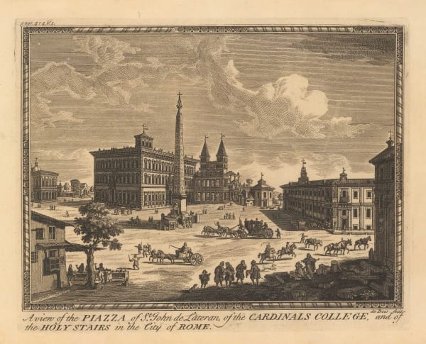 Herman Moll, Italy - Rome, Piazza of St John Lateran of the Cardinals College, 1745 c.