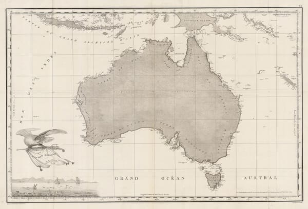 Louis-Claude de Freycinet, French Baudin Expedition map of Australia, 1811