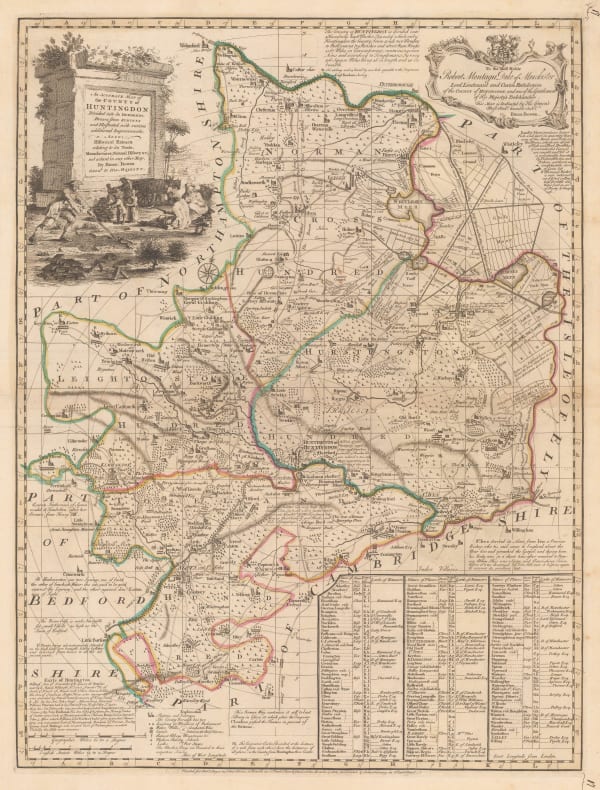 Emanuel Bowen, An Accurate Map of the County of Huntingdon, 1760 c.