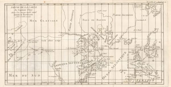 Capt. Alexander Cluny, Detailed exploration map of the Northwest Passage, 1775 c.