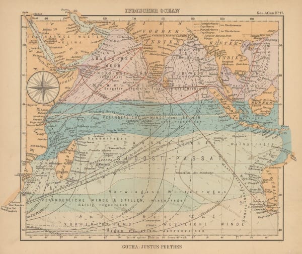 Justus Perthes, Indian Ocean, 1895