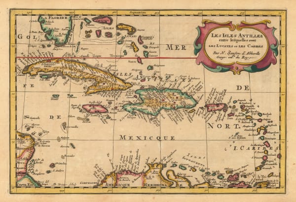 Nicolas & Guillaume Sanson, The West Indies, 1680 c.