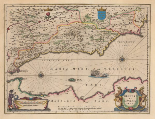 Willem & Jan Blaeu, Granada, Murcia and Barbary Coast, 1650 c.