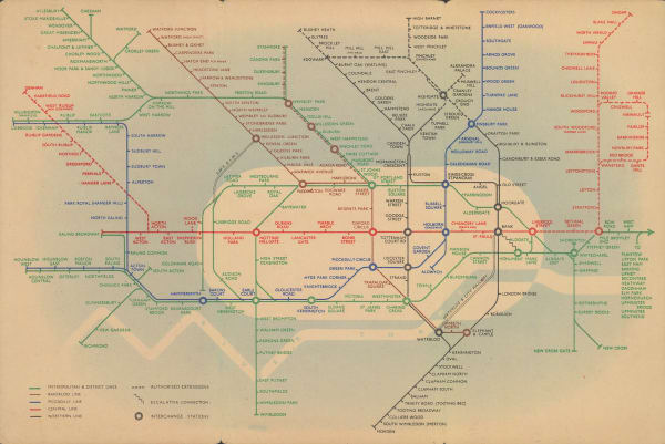 Hans Schleger, The Second 'Zero' Tube Map, 1939