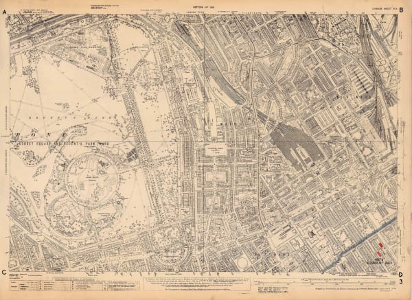 Ordnance Survey, Regents Park to Kings Cross, 1935 c.