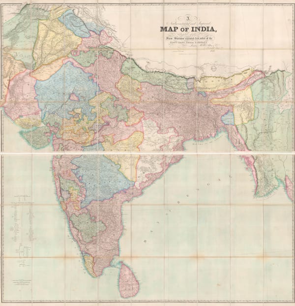 William Houghton Allen & Co., A Newly constructed and Improved Map of India, 1846