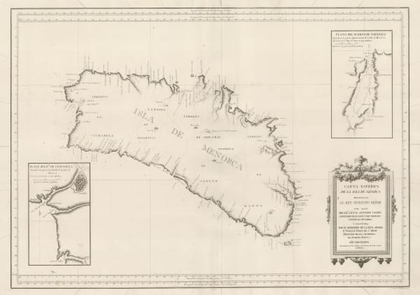Vicente Maria Tofino, Rare Spanish Sea Chart of Menorca, 1786