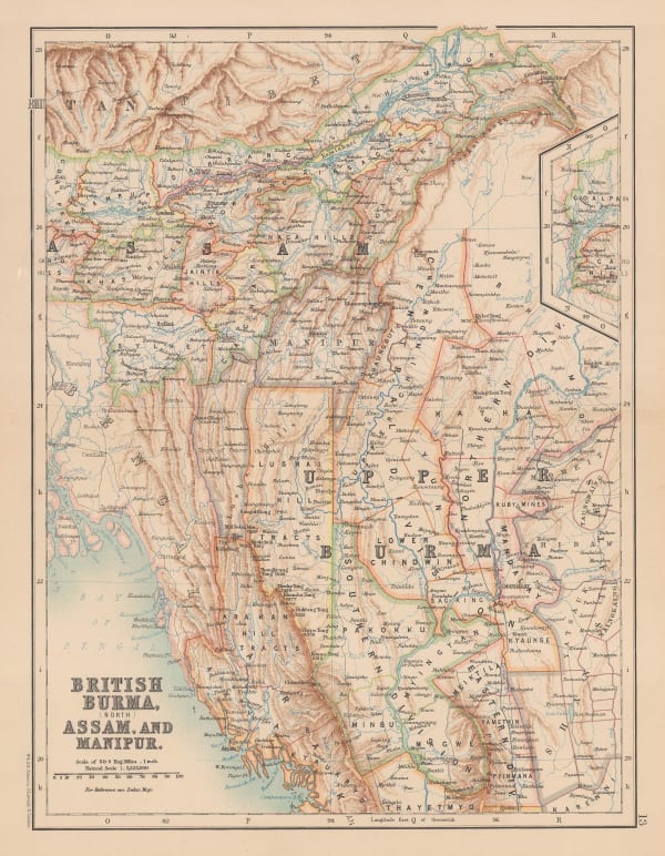 W. & A.K. Johnston, Myanmar (British Burma), Assam, and Manipur, 1894