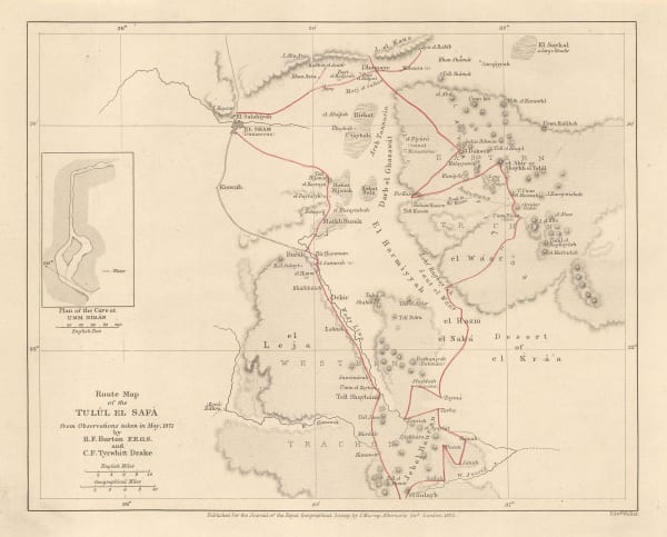 Royal Geographical Society (RGS), Route Map of the Tulul el Safa, 1872