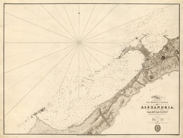 British Admiralty, Plan of the City, Harbours, & Environs of Alexandria, 1825