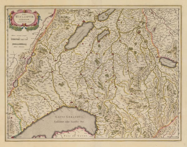 Willem & Jan Blaeu, Southwest Switzerland, 1650 c.