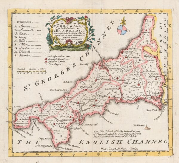 Emanuel Bowen, Cornwall, 1755