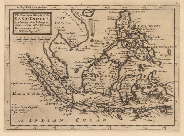 Herman Moll, Philippines, Indonesia and Malaysia, 1755 c.