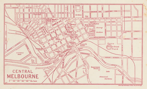John Bartholomew & Son, Melbourne - P&O Ports Guide, 1925 (c.)
