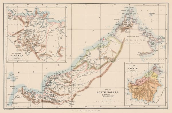 Royal Geographical Society (RGS), Map of North Borneo, 1881