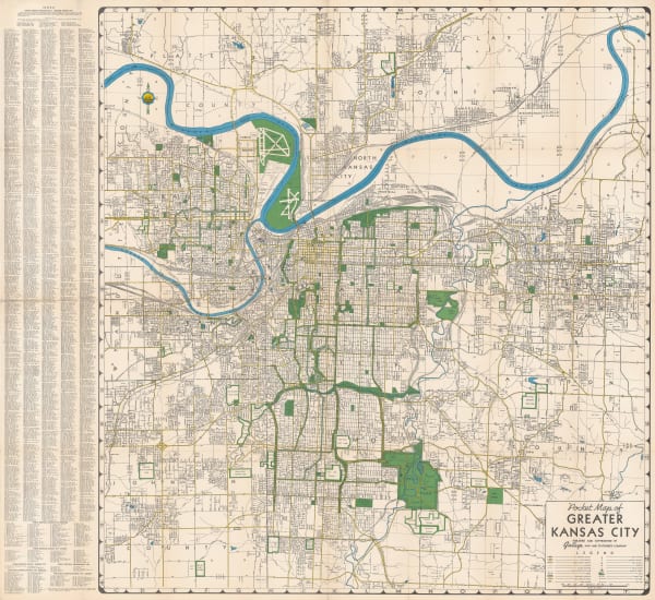 Gallup Map and Art Co., Pocket Map of Greater Kansas City, 1955 c