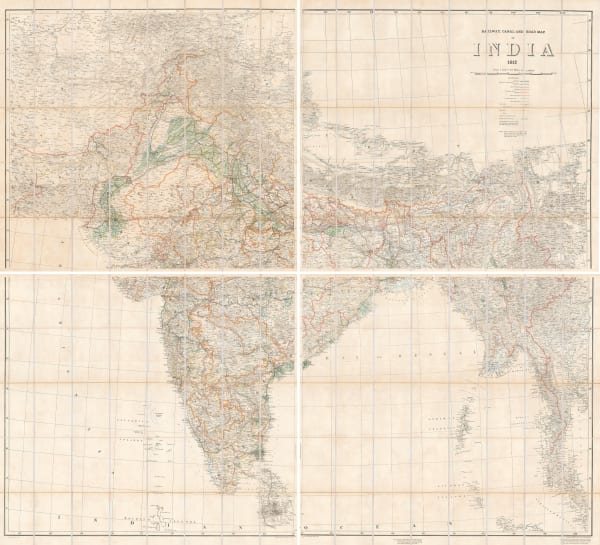 Survey of India, Railway, Canal, and Road Map of India, 1912