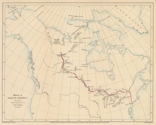 Royal Geographical Society (RGS), Captain Black's proposed route through Canada, 1833