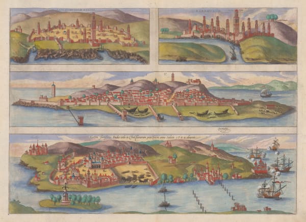 Georg Braun & Frans Hogenberg, Casablanca, Azemmour, Diu & Goa, 1590 c.