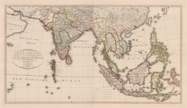Johann Christoph Reinecke, German atlas map of India, and South East Asia, 1801