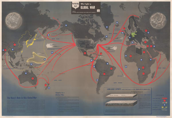 US Navy Educational Services Section, Nav War Map No. 6 - We Fight A Global War, 1944
