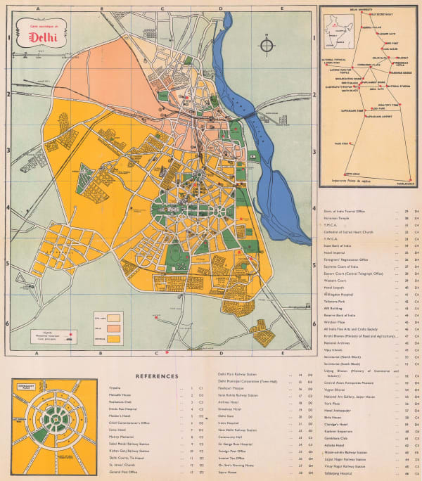 Indian Government, Vintage map of Delhi, 1960