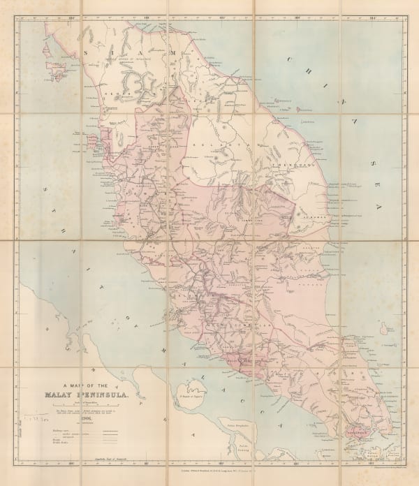 Edward Stanford, A Map of the Malay Peninsula, 1906