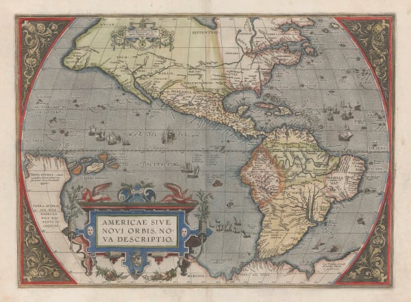 Abraham Ortelius, Americae Sive Novi Orbis Nova Descriptio, 1592