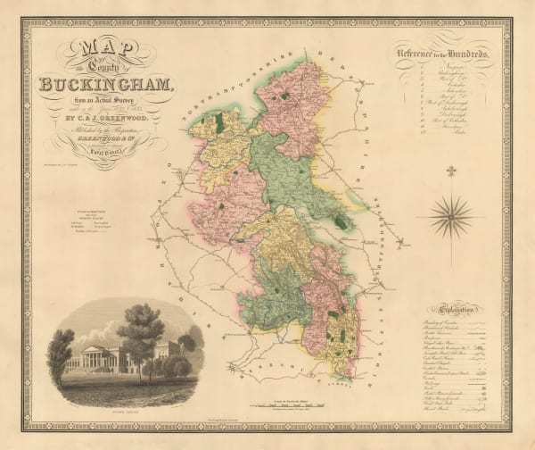 Christopher & John Greenwood, Map of the County of Buckingham, 1834