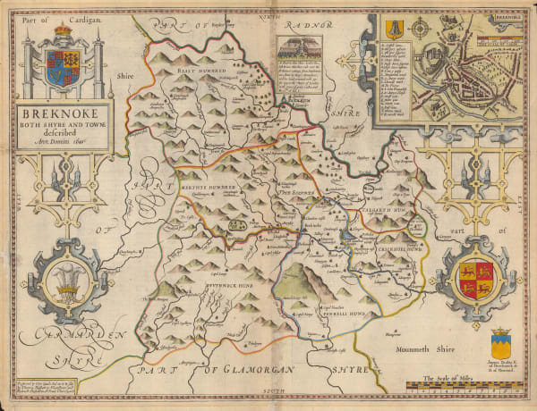 John Speed, Breknoke, Both Shyre and Towne described, 1676