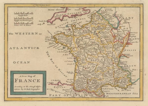 Herman Moll, France, 1745