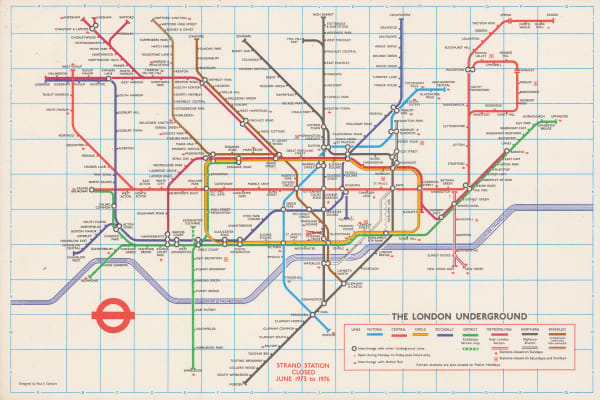 Paul E. Garbutt, London Underground Map, 1973