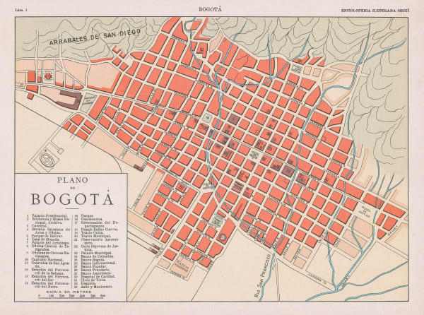 Enciclopedia Segui, Plano de Bogotá, 1910 (c.)