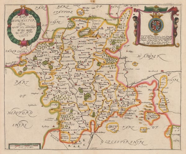 Richard Blome, A Mapp of Worchestershire with its Hundreds, 1673