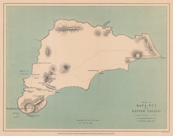 Royal Geographical Society (RGS), Chart of Rapa-Nui or Easter Island, 1870
