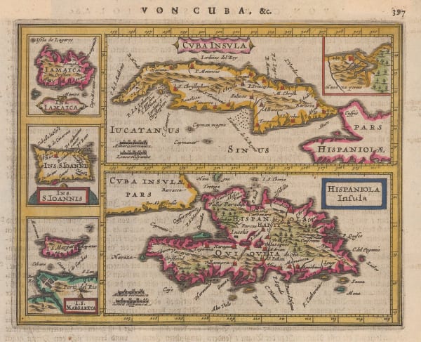 Mercator Hondius, Cuba, Hispaniola, Jamaica, Puerto Rico, and Margarita., 1651