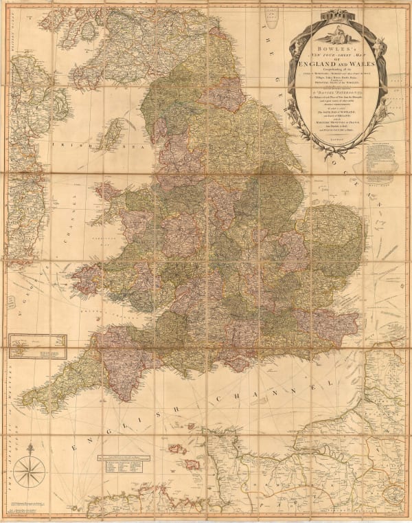 Daniel Paterson, New Four Sheet Map of England and Wales, 1810