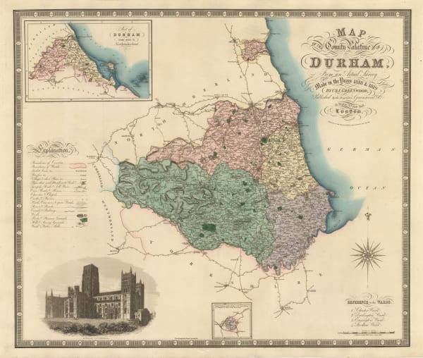 Christopher & John Greenwood, Map of the County of Durham, 1831