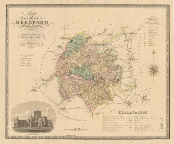 Christopher & John Greenwood, Map of the County of Hereford, 1834