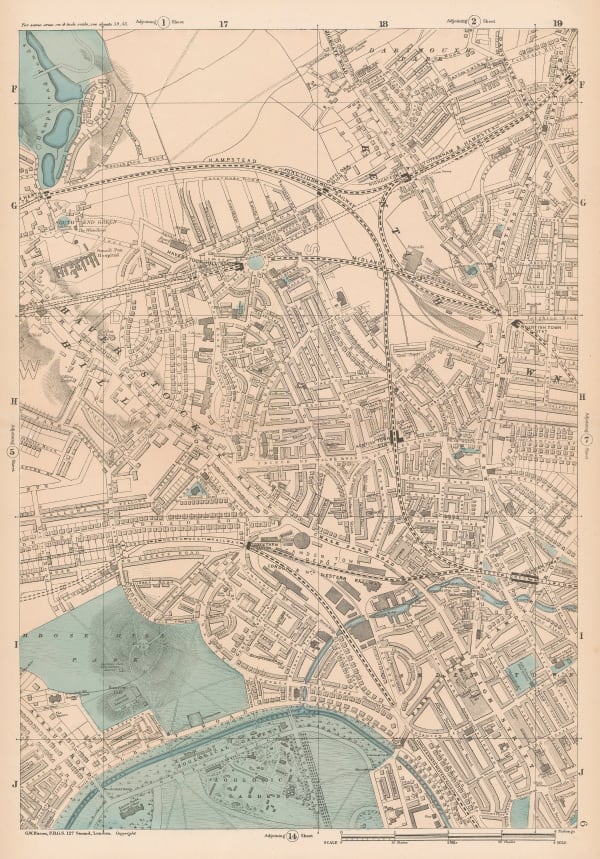 George W. Bacon, Primrose Hill, Camden & Kentish Town, 1886